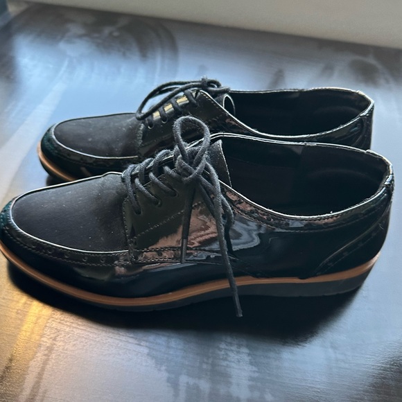 NEXT Forever Comfort Black Brogue Detail Chunky Sole Lace Up Loafer Shoes Size 5 - Picture 6 of 12